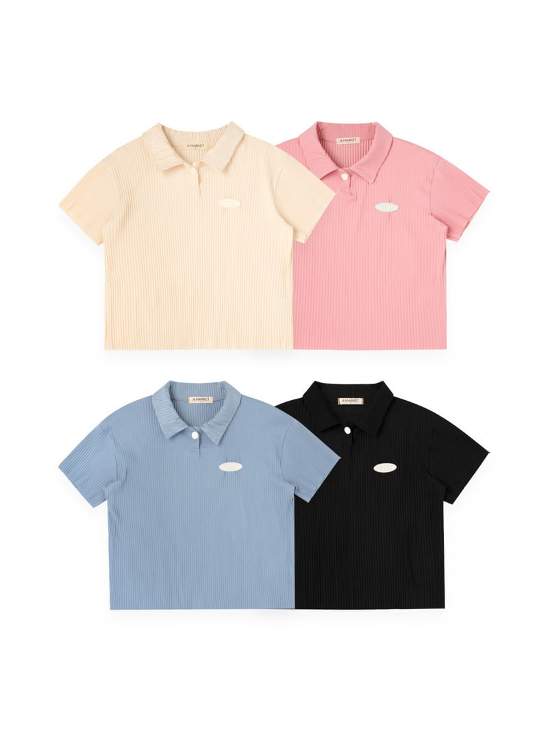A-Market - Korean Children Fashion - #todddlerfashion - Collar Pleated Tee