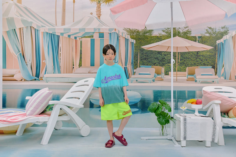 A-Market - Korean Children Fashion - #toddlerclothing - Green Water Short-Sleeve Tee - 5