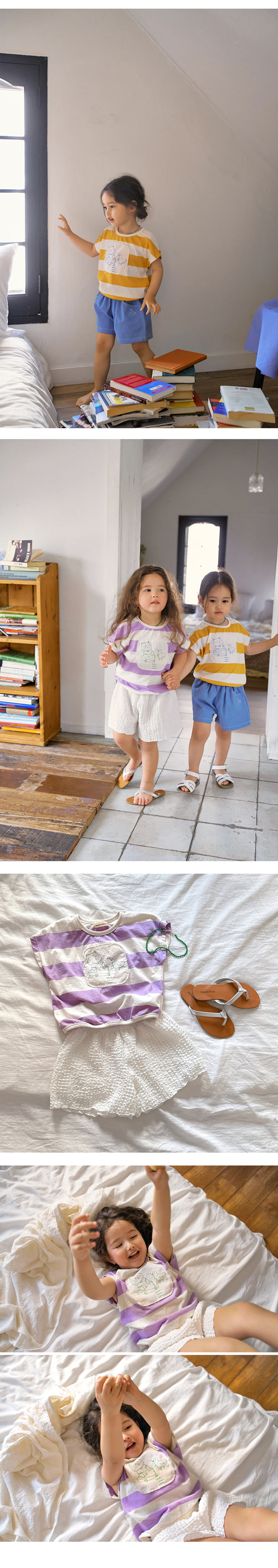 Amber - Korean Children Fashion - #childofig - Hearty Stripe Tee - 4