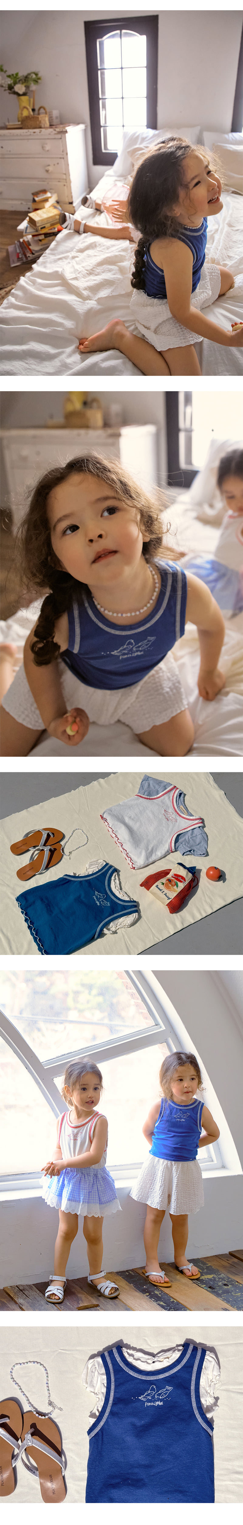 Amber - Korean Children Fashion - #kidsshorts - Peace Color Sleeveless Top - 4