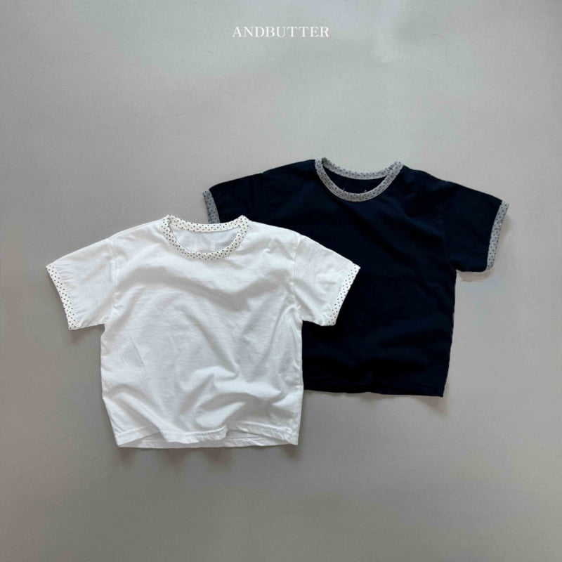 Andbutter - Korean Children Fashion - #childofig - Dot Contrast Tee