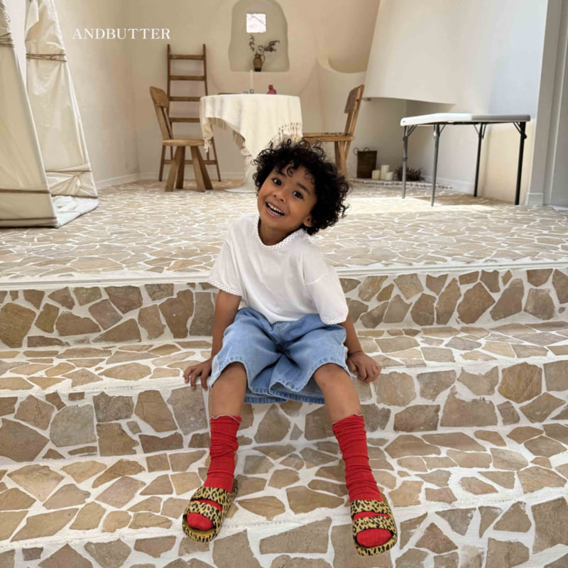 Andbutter - Korean Children Fashion - #designkidswear - Dot Contrast Tee - 4