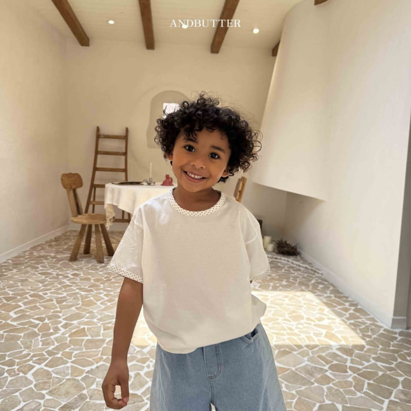 Andbutter - Korean Children Fashion - #fashionkids - Dot Contrast Tee - 5
