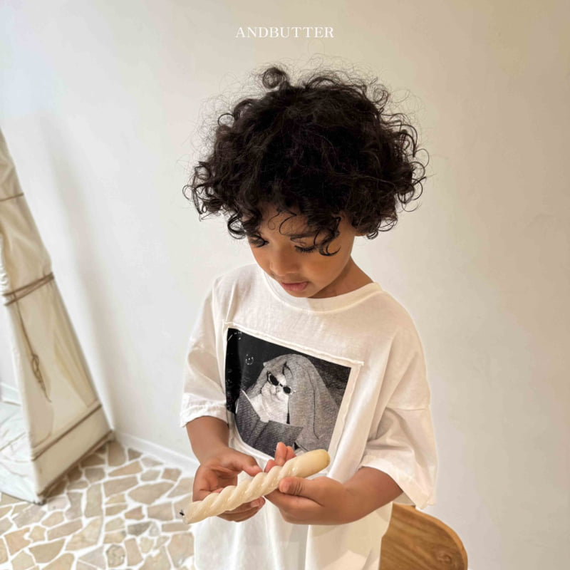 Andbutter - Korean Children Fashion - #discoveringself - Meow Patch Tee - 4