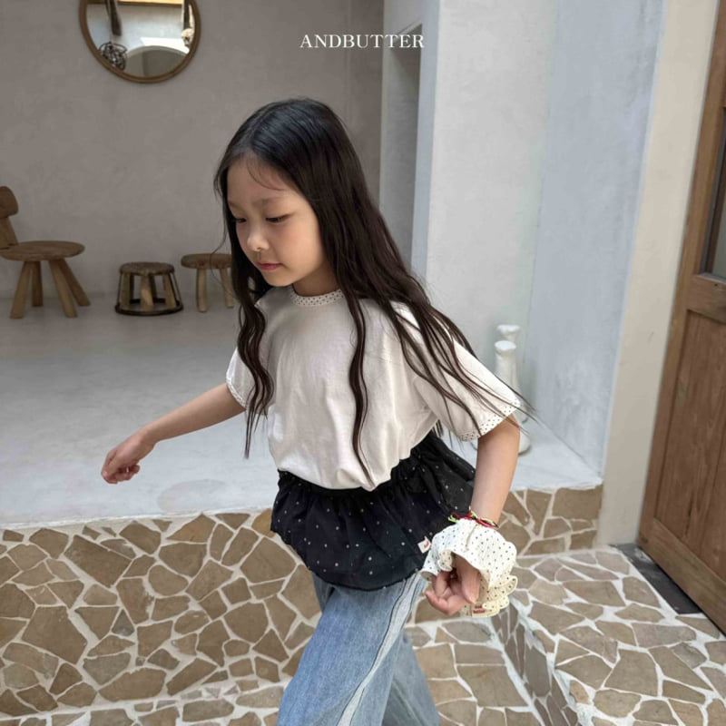 Andbutter - Korean Children Fashion - #kidzfashiontrend - Dot Contrast Tee - 8