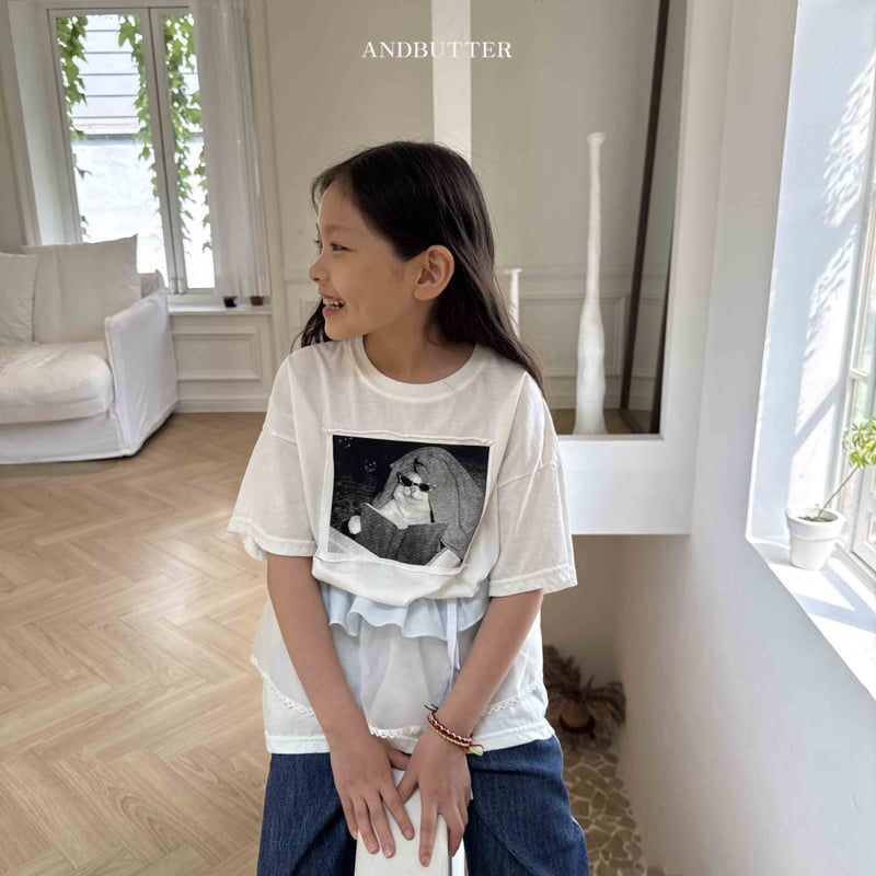 Andbutter - Korean Children Fashion - #kidzfashiontrend - Meow Patch Tee - 7