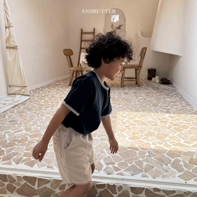Andbutter - Korean Children Fashion - #littlefashionista - Dot Contrast Tee - 10