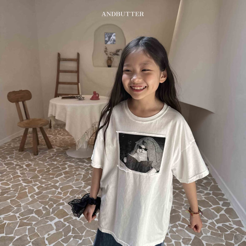 Andbutter - Korean Children Fashion - #littlefashionista - Meow Patch Tee - 9