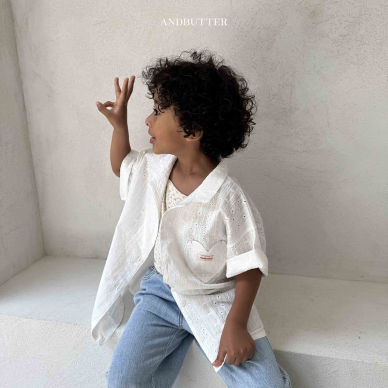 Andbutter - Korean Children Fashion - #magicofchildhood - Love Collar Shirt - 7