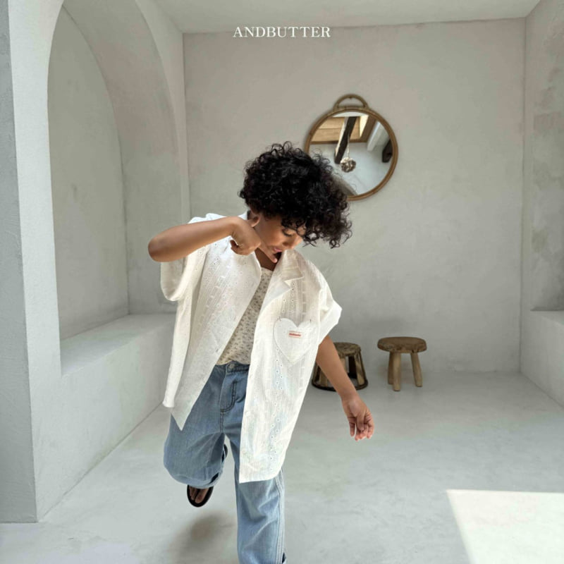 Andbutter - Korean Children Fashion - #minifashionista - Love Collar Shirt - 8