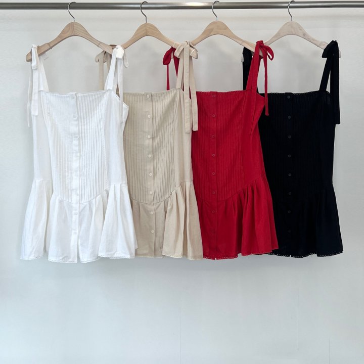 Another Avenue - Korean Women Fashion - #momslook - Pintuck Sleeveless One-piece