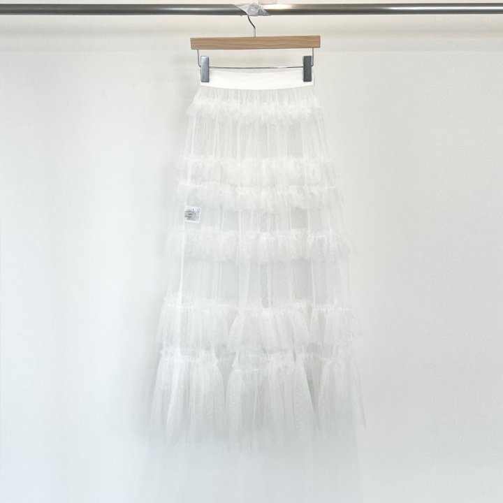 Another Avenue - Korean Women Fashion - #momslook - Dot Mesh Skirt - 3