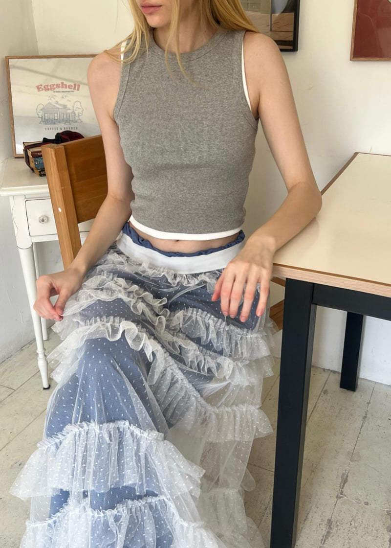 Another Avenue - Korean Women Fashion - #momslook - Dot Mesh Skirt - 5