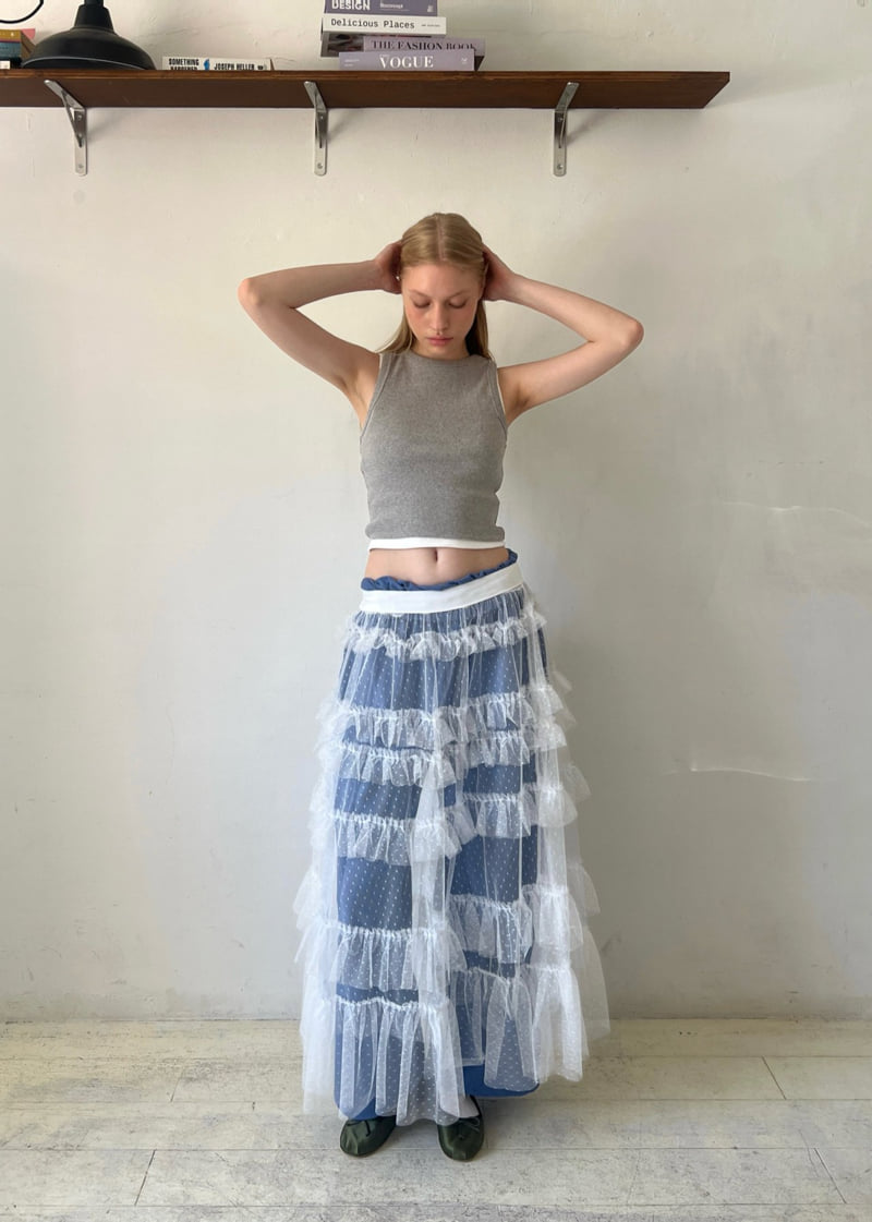 Another Avenue - Korean Women Fashion - #momslook - Dot Mesh Skirt - 7