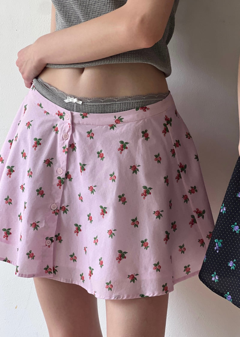 Another Avenue - Korean Women Fashion - #momslook - Flower Button Skirt - 10