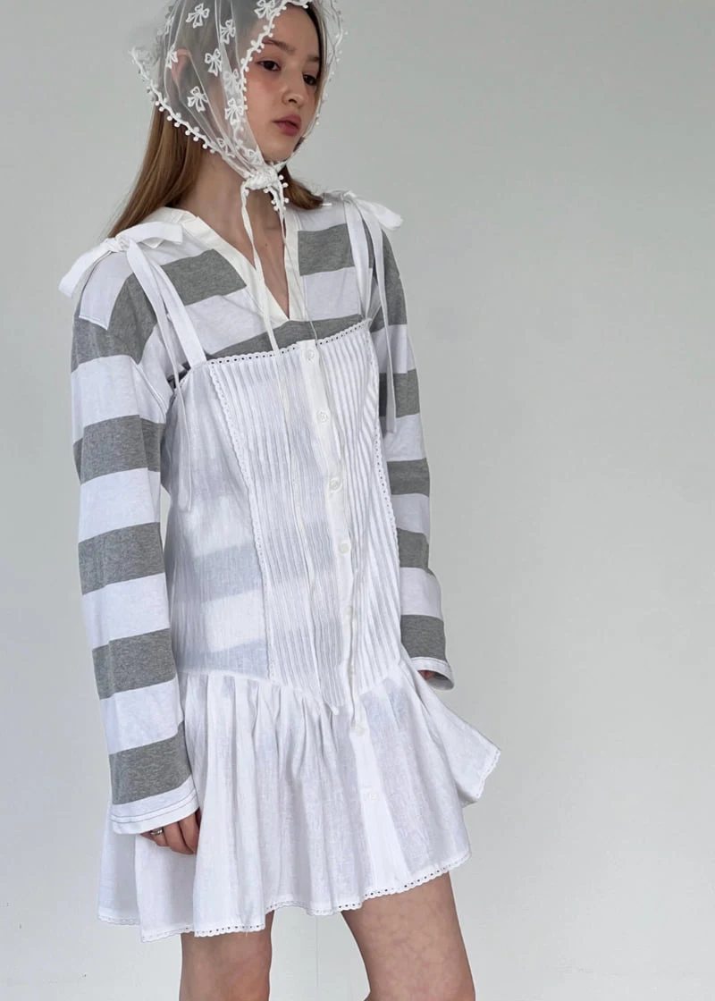 Another Avenue - Korean Women Fashion - #vintageinspired - Pintuck Sleeveless One-piece - 5