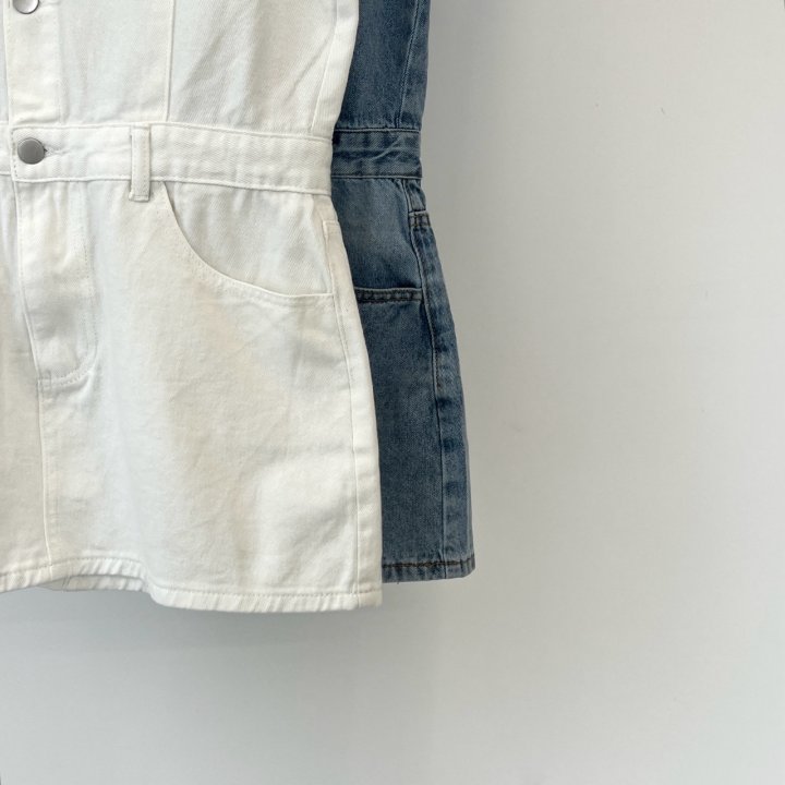 Another Avenue - Korean Women Fashion - #womensfashion - Denim Short-Sleeve Jumpsuit - 2