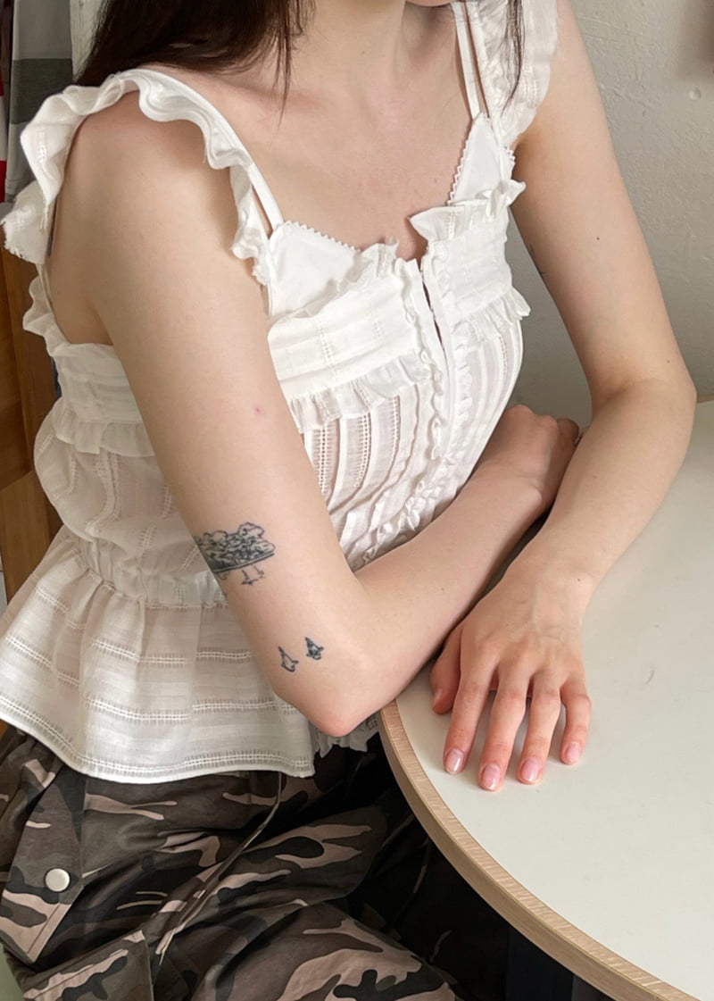 Another Avenue - Korean Women Fashion - #womensfashion - Lace Pintuck Sleeveless Blouse - 6