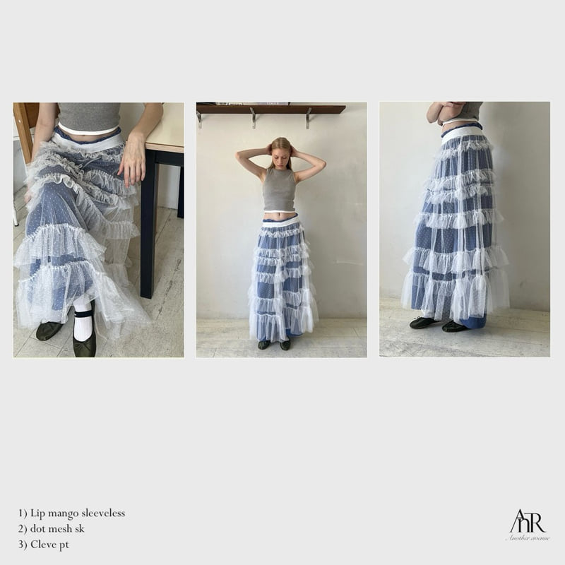 Another Avenue - Korean Women Fashion - #momslook - Dot Mesh Skirt - 4