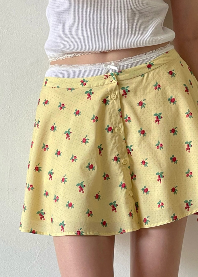 Another Avenue - Korean Women Fashion - #womensfashion - Flower Button Skirt - 5