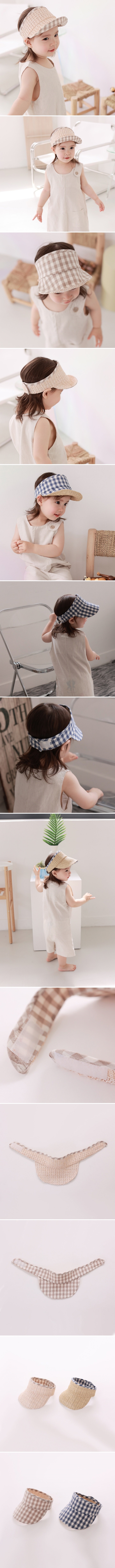 Apple Cat - Korean Children Fashion - #childofig - Check Reversible Sun Cap