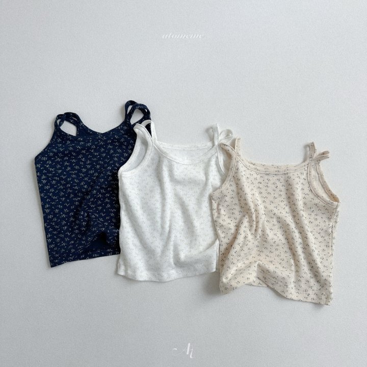 Atomeme - Korean Baby Fashion - #babylifestyle - Floral Sleeveless Tee - 2