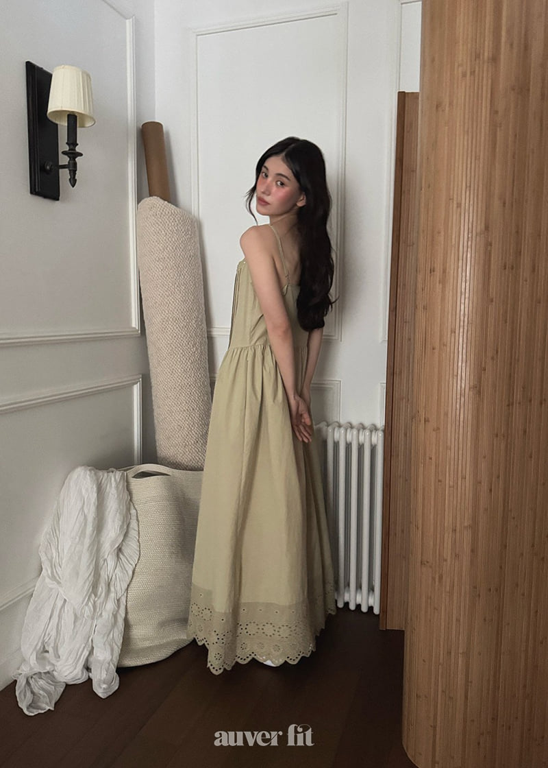 Auver_Fit - Korean Women Fashion - #momslook - Cotton Punched Long Dress - 10