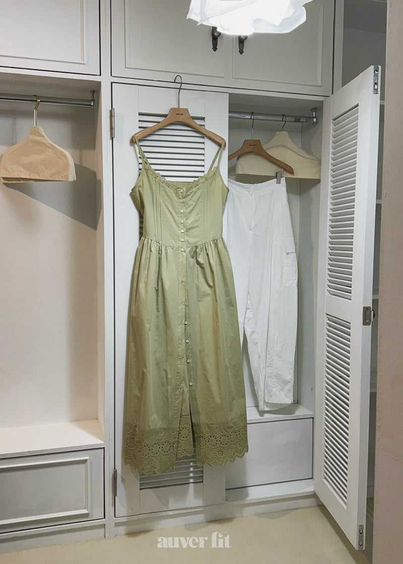 Auver_Fit - Korean Women Fashion - #momslook - Cotton Punched Long Dress - 12