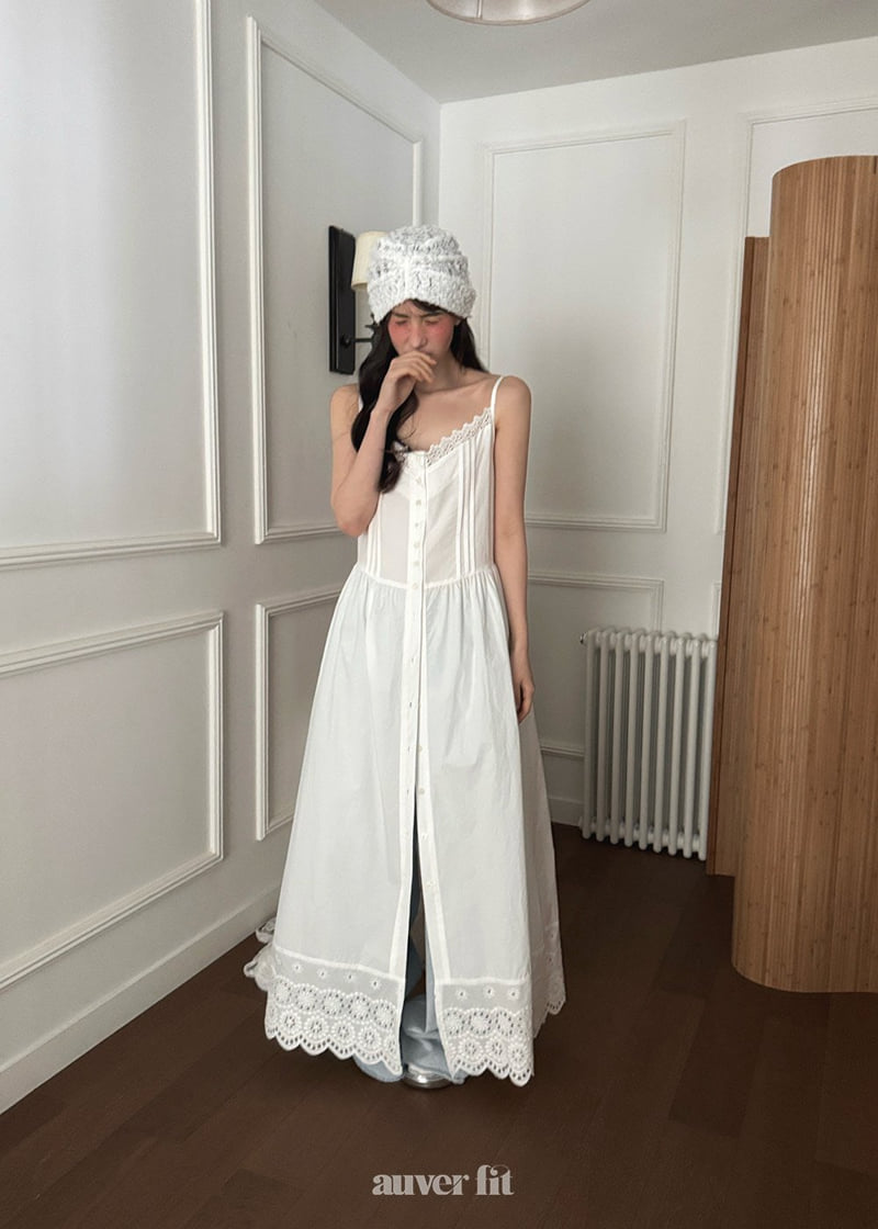 Auver_Fit - Korean Women Fashion - #momslook - Cotton Punched Long Dress - 8