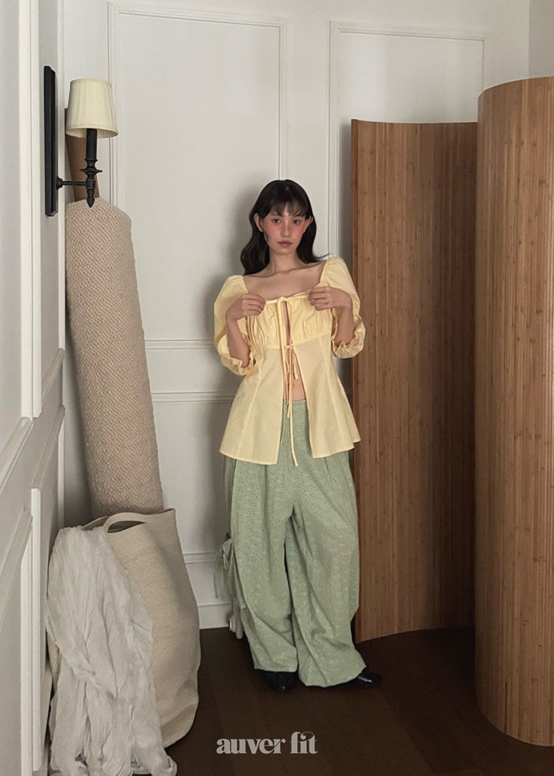 Auver_Fit - Korean Women Fashion - #momslook - Square Off-Shoulder Blouse - 11