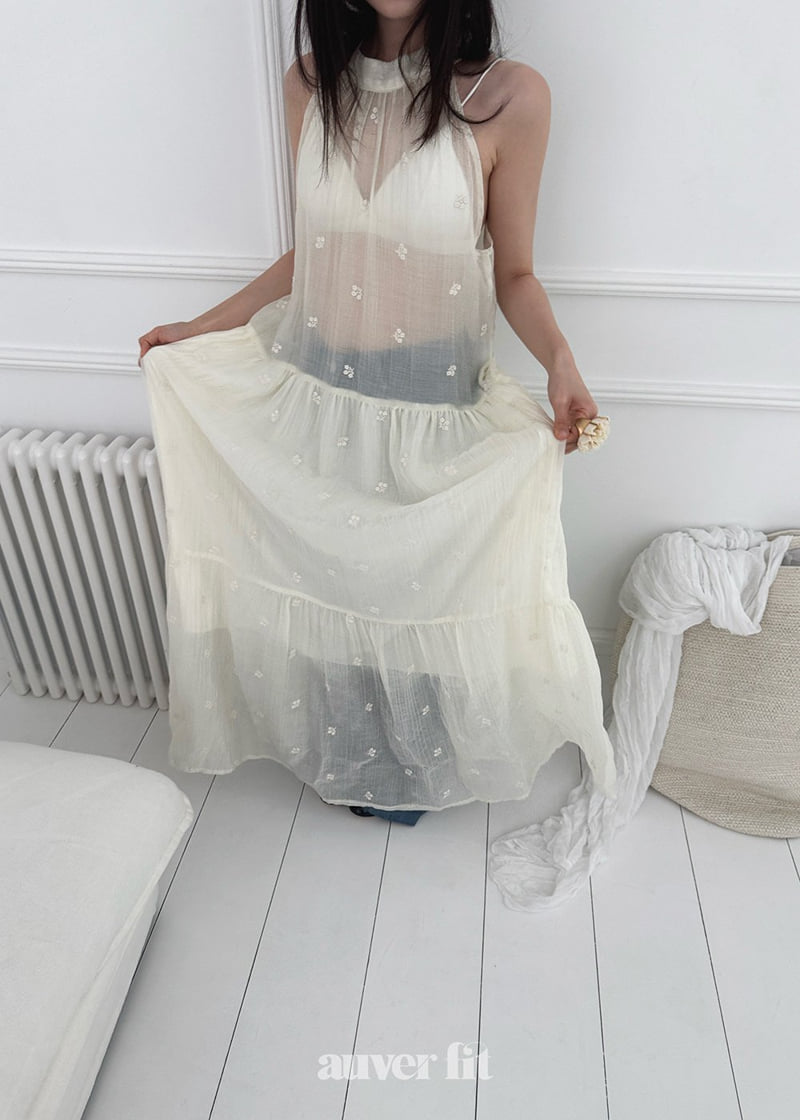 Auver_Fit - Korean Women Fashion - #momslook - Rose Halter Long Dress - 8