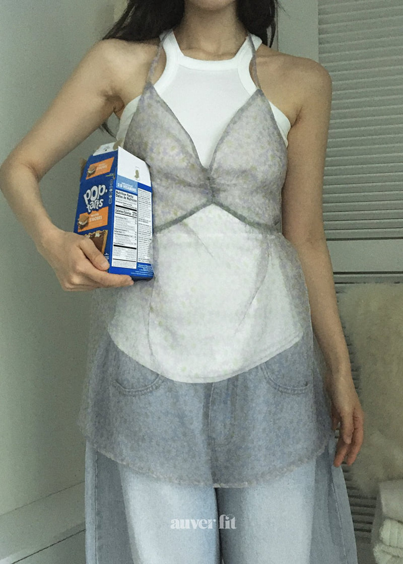 Auver_Fit - Korean Women Fashion - #momslook - Daisy Ribbon Sleeveless - 7