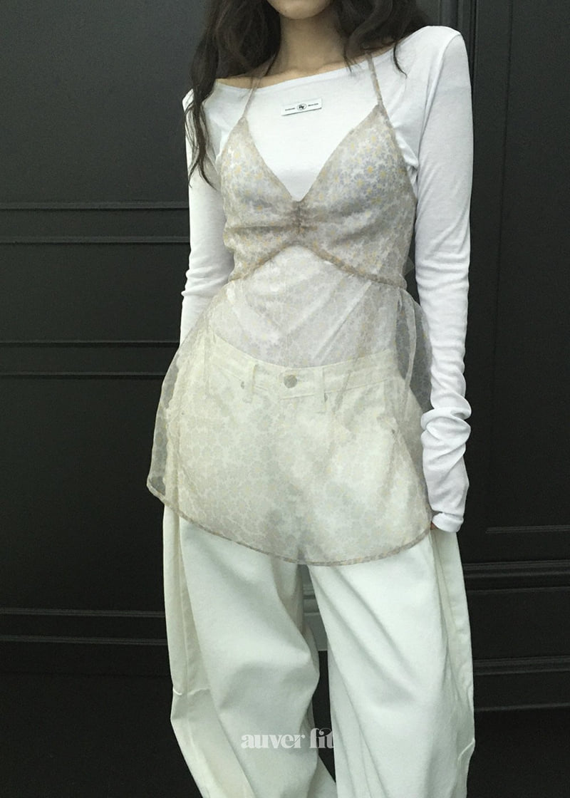 Auver_Fit - Korean Women Fashion - #momslook - Daisy Ribbon Sleeveless - 9