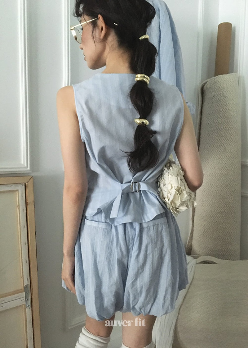 Auver_Fit - Korean Women Fashion - #momslook - Striped Slim Vest - 6