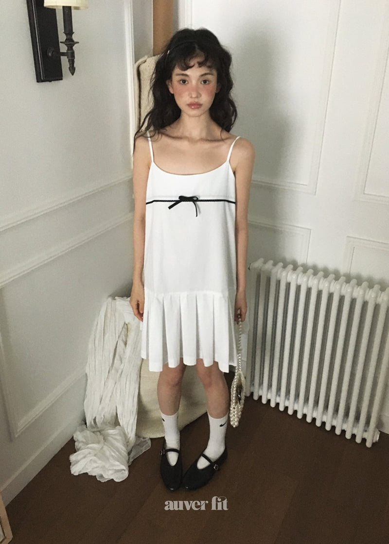 Auver_Fit - Korean Women Fashion - #momslook - Ribbon Pleated Sleeveless