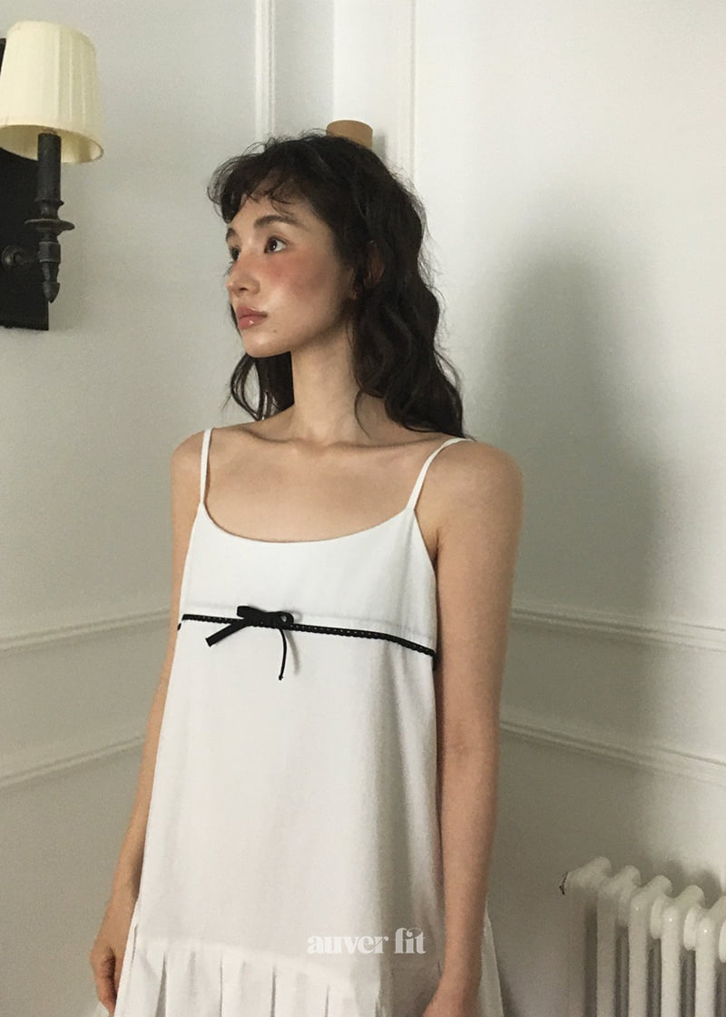 Auver_Fit - Korean Women Fashion - #momslook - Ribbon Pleated Sleeveless - 3