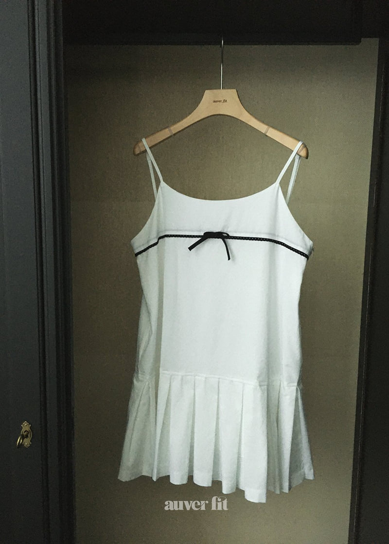Auver_Fit - Korean Women Fashion - #momslook - Ribbon Pleated Sleeveless - 7