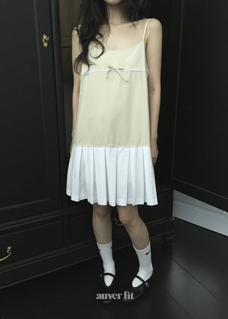 Auver_Fit - Korean Women Fashion - #momslook - Ribbon Pleated Sleeveless - 8