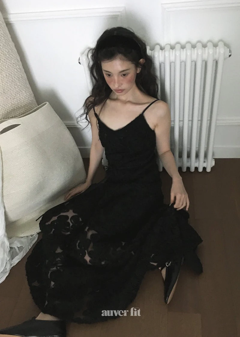Auver_Fit - Korean Women Fashion - #momslook - Chiffon Flower Dress - 2
