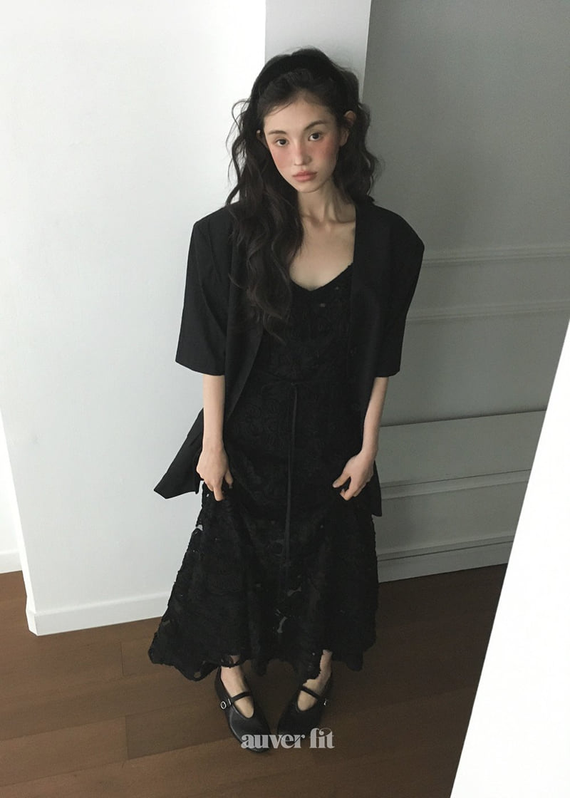 Auver_Fit - Korean Women Fashion - #momslook - Linen No-Collar Short Jacket