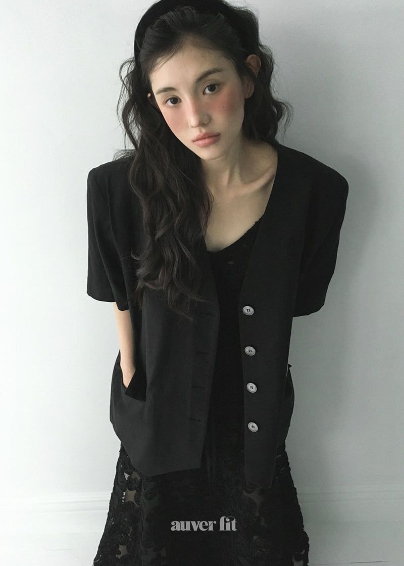 Auver_Fit - Korean Women Fashion - #momslook - Linen No-Collar Short Jacket - 5