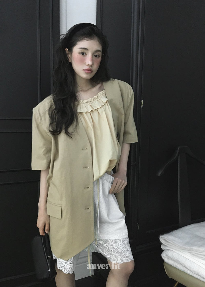 Auver_Fit - Korean Women Fashion - #momslook - Wave Off-Shoulder Blouse - 2