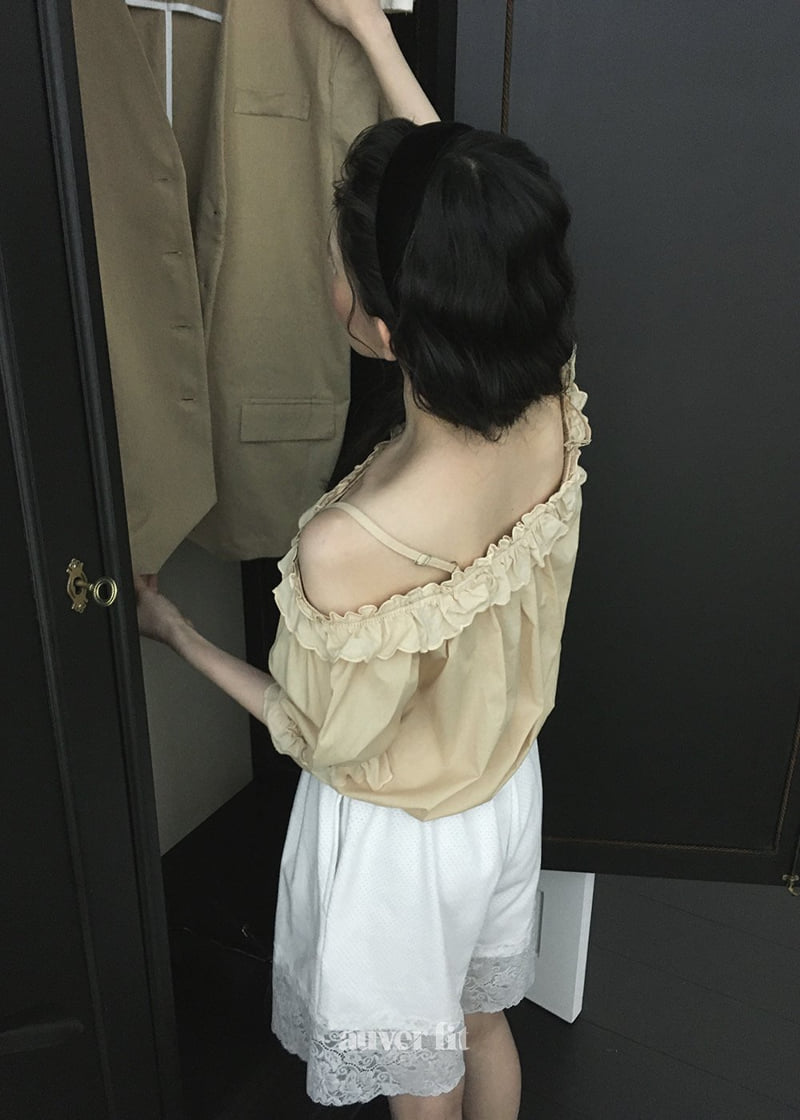 Auver_Fit - Korean Women Fashion - #womensfashion - Wave Off-Shoulder Blouse - 4