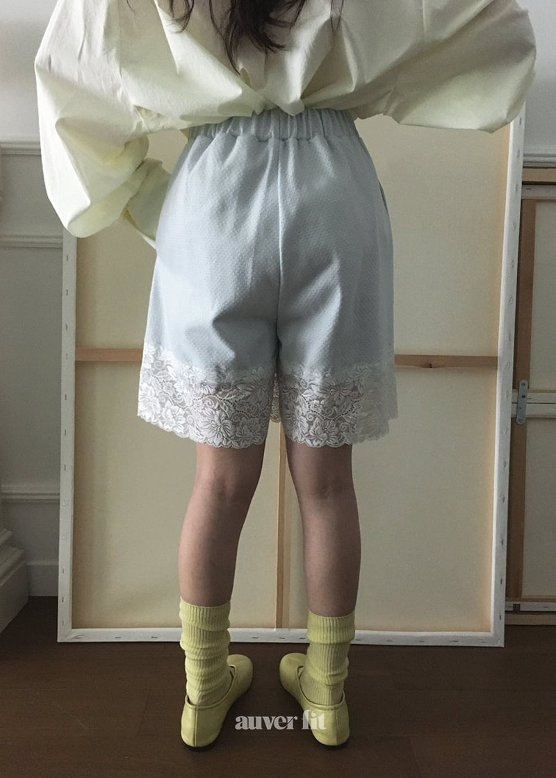 Auver_Fit - Korean Women Fashion - #momslook - Mesh Lace Shorts