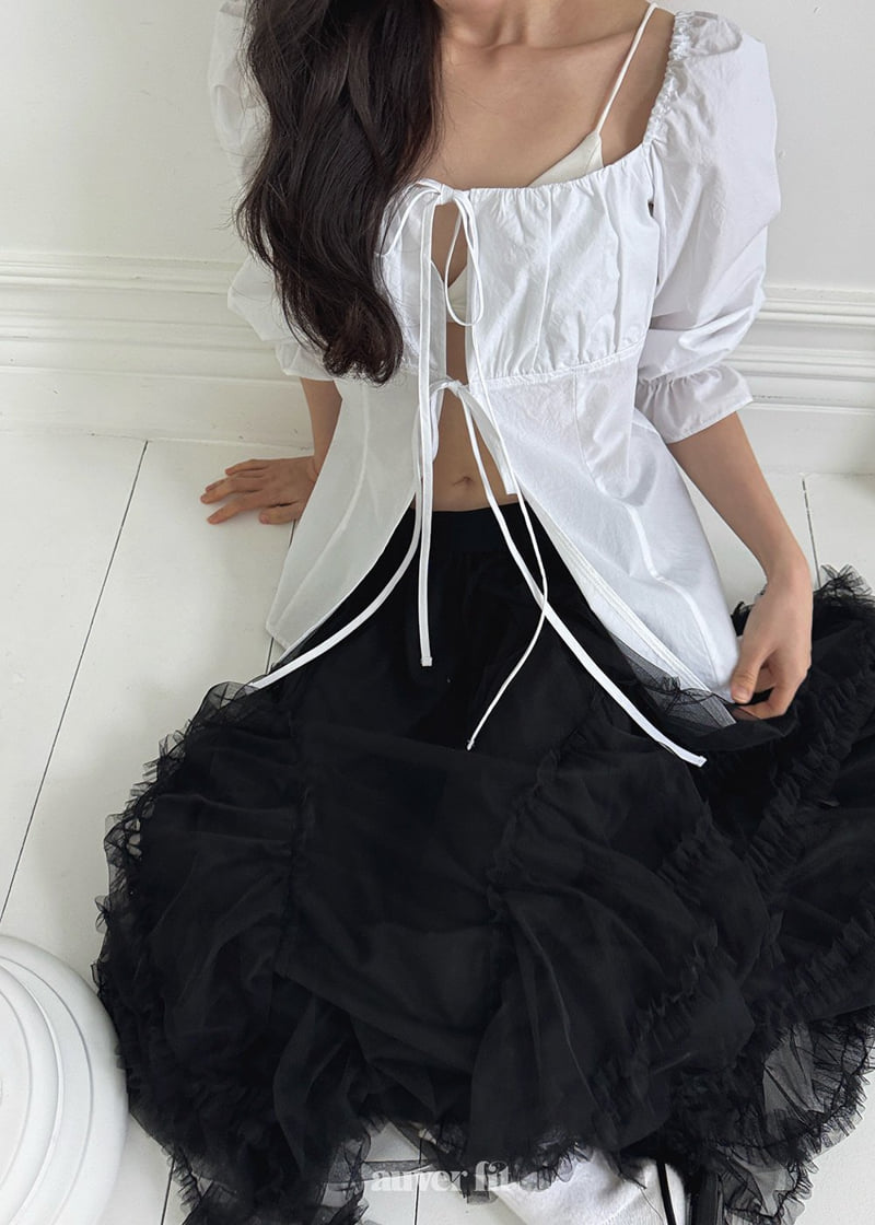 Auver_Fit - Korean Women Fashion - #restrostyle - Square Off-Shoulder Blouse - 2