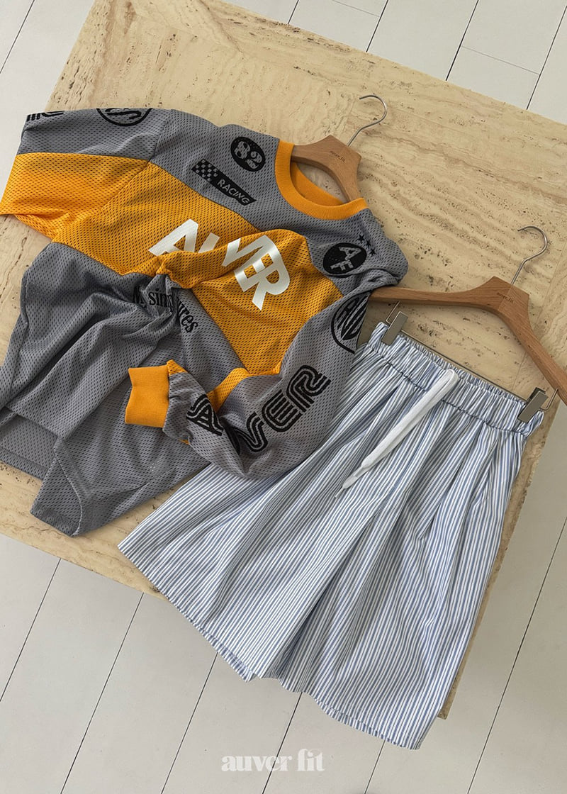 Auver_Fit - Korean Women Fashion - #romanticstyle - Striped Big Trunk Shorts - 5