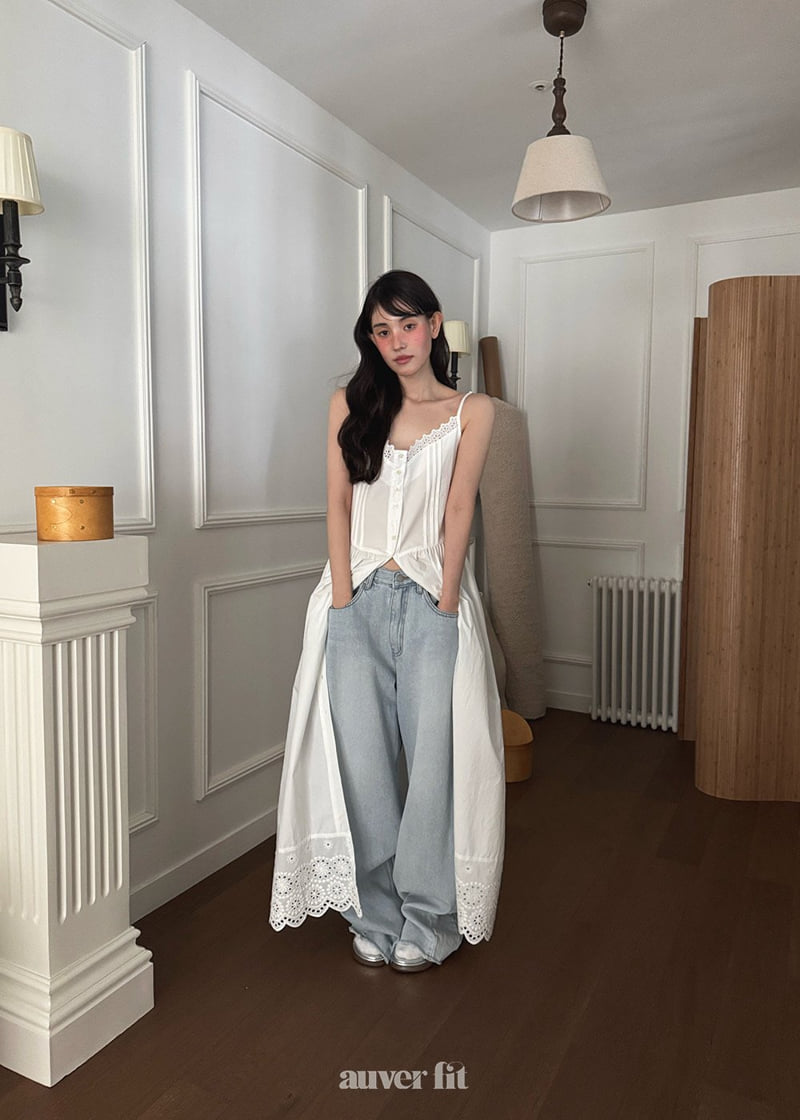 Auver_Fit - Korean Women Fashion - #restrostyle - Cotton Punched Long Dress - 4