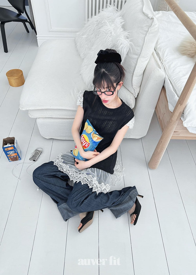 Auver_Fit - Korean Women Fashion - #thatsdarling - Eyelet Knit Sleeveless