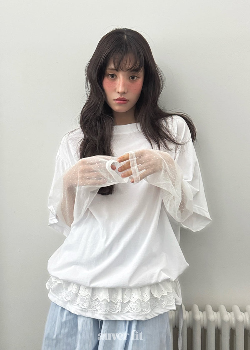 Auver_Fit - Korean Women Fashion - #thelittlethings - Dot Layered Mesh Tee - 9