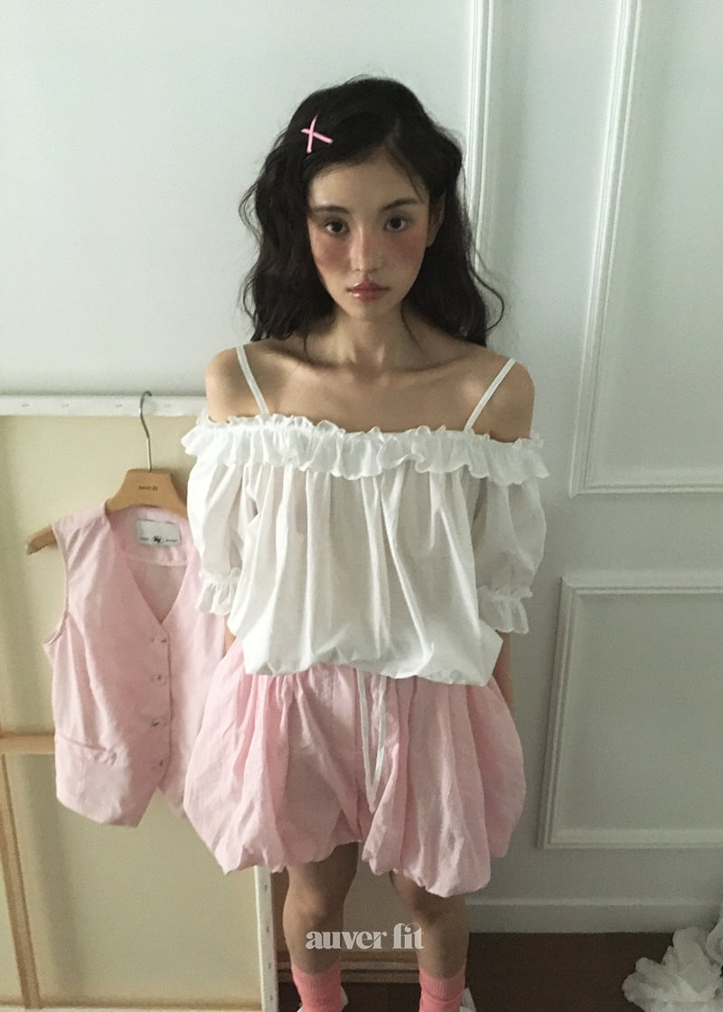 Auver_Fit - Korean Women Fashion - #vintageinspired - Wave Off-Shoulder Blouse - 8